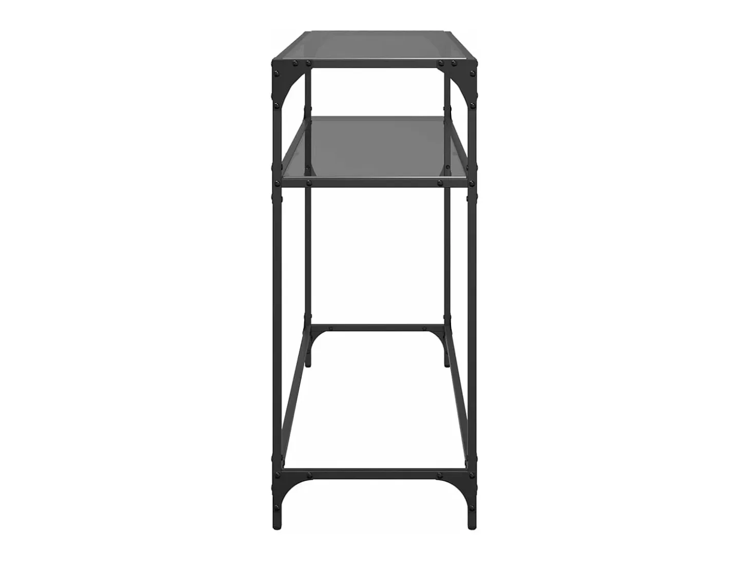 Mesa consola con superficie de vidrio negro acero 98x35x81 cm ES939280