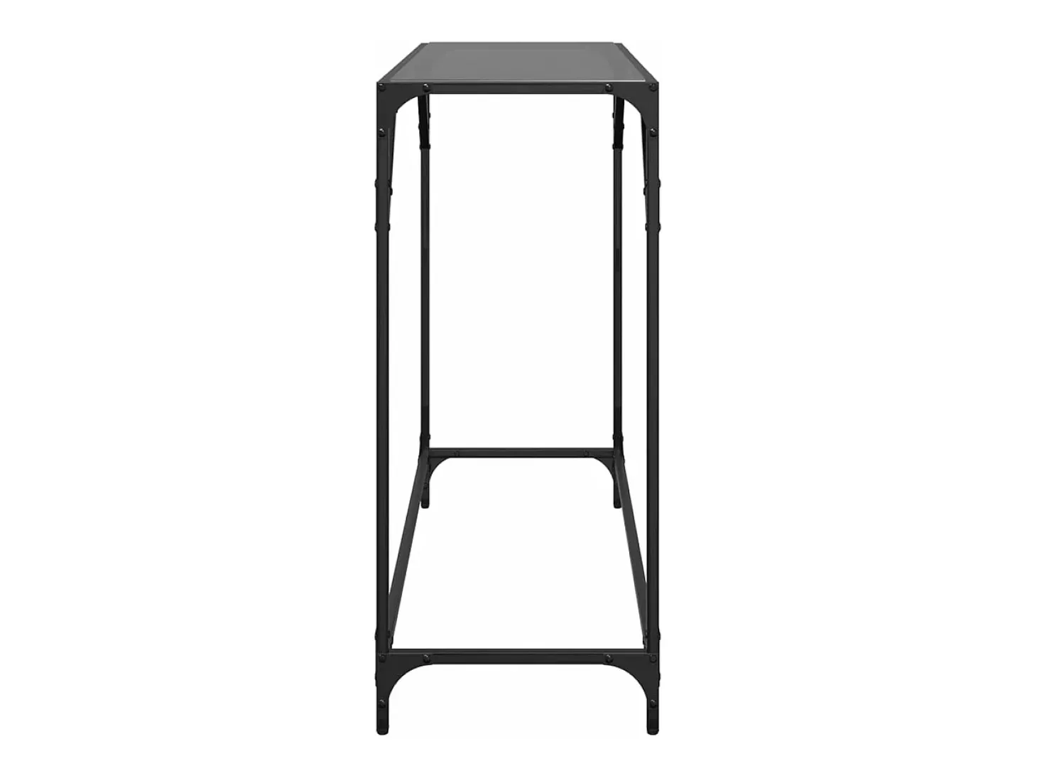 Mesa consola con superficie de vidrio negro acero 98x35x81 cm ES414777