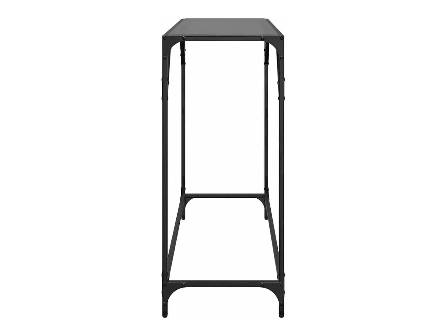 Mesa consola con superficie de vidrio negro acero 98x35x81 cm ES414777