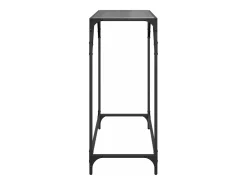 Mesa consola con superficie de vidrio negro acero 80x35x81 cm ES734347