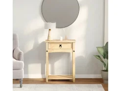 Mesa consola Corona madera maciza de pino 55x35x73 cm