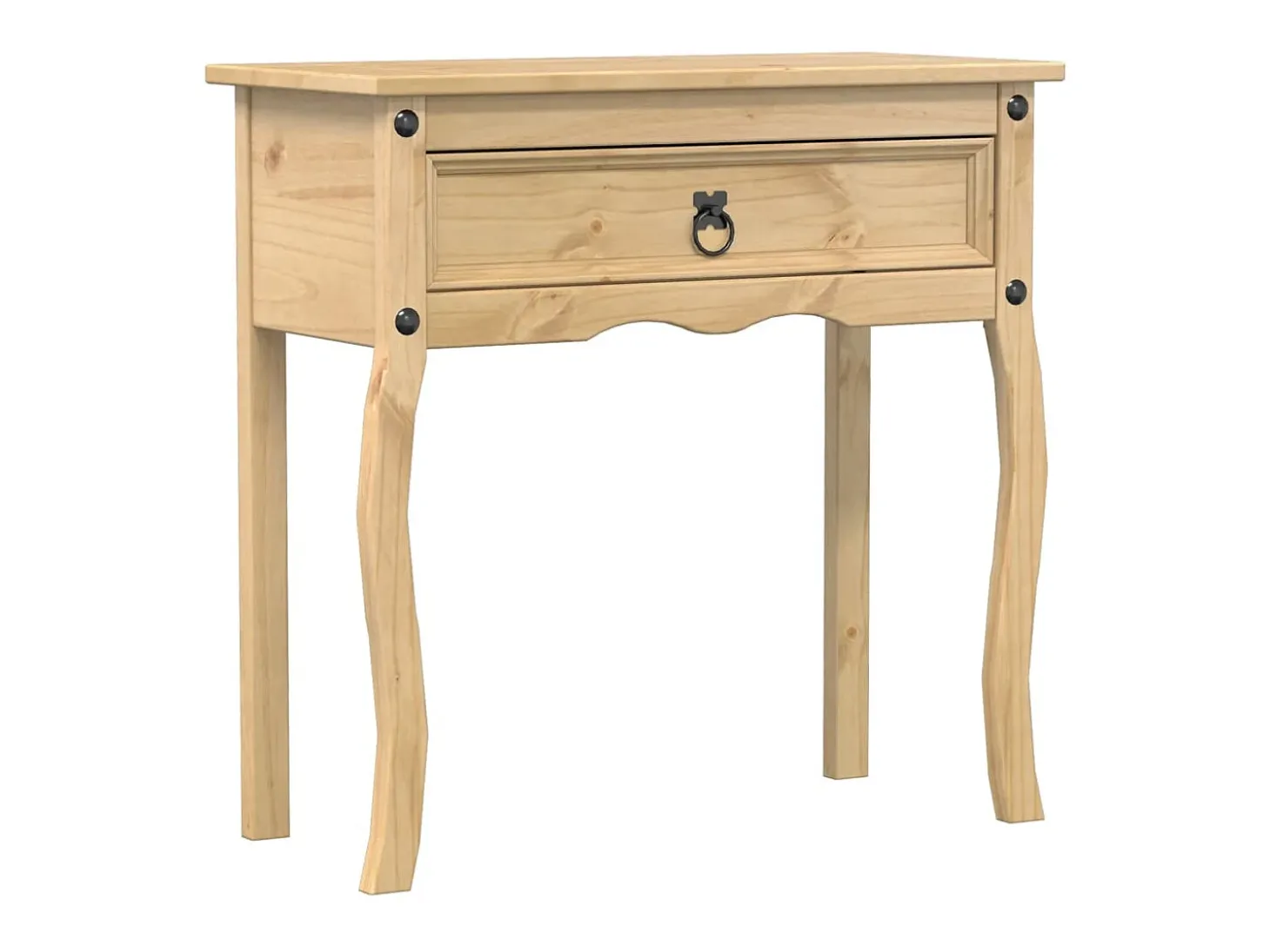 Mesa consola Corona madera maciza de pino 73x35x73 cm