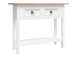 Mesa consola Corona Range de pino mexicano blanco 90x34,5x73 cm
