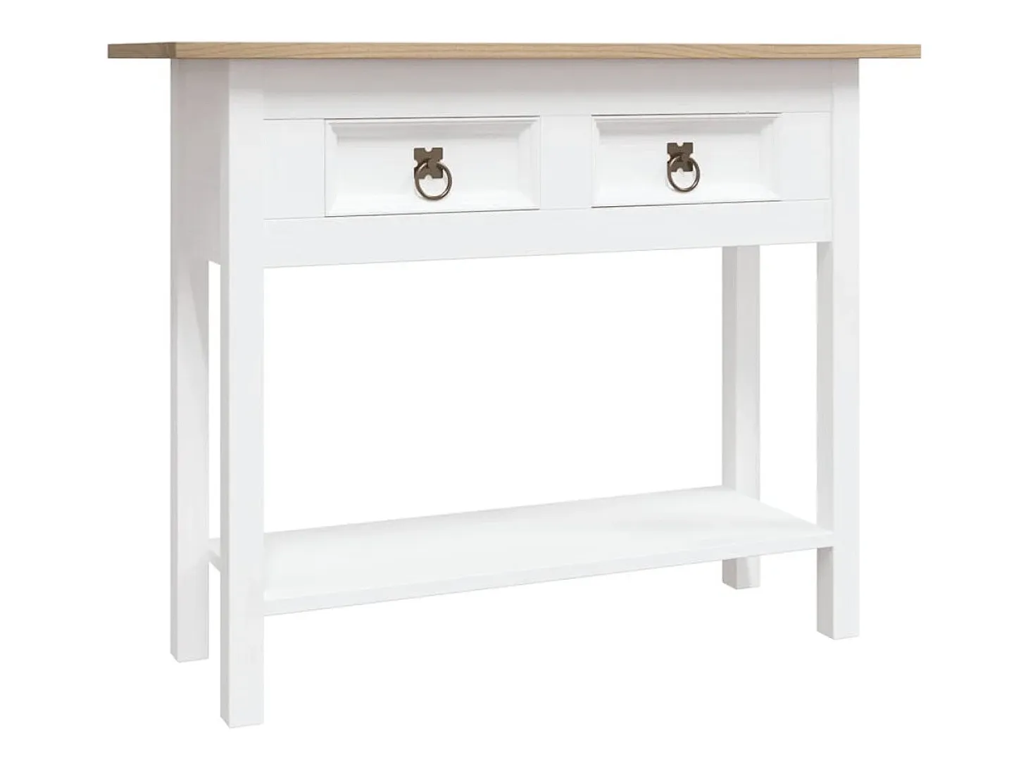 Mesa consola Corona Range de pino mexicano blanco 90x34,5x73 cm