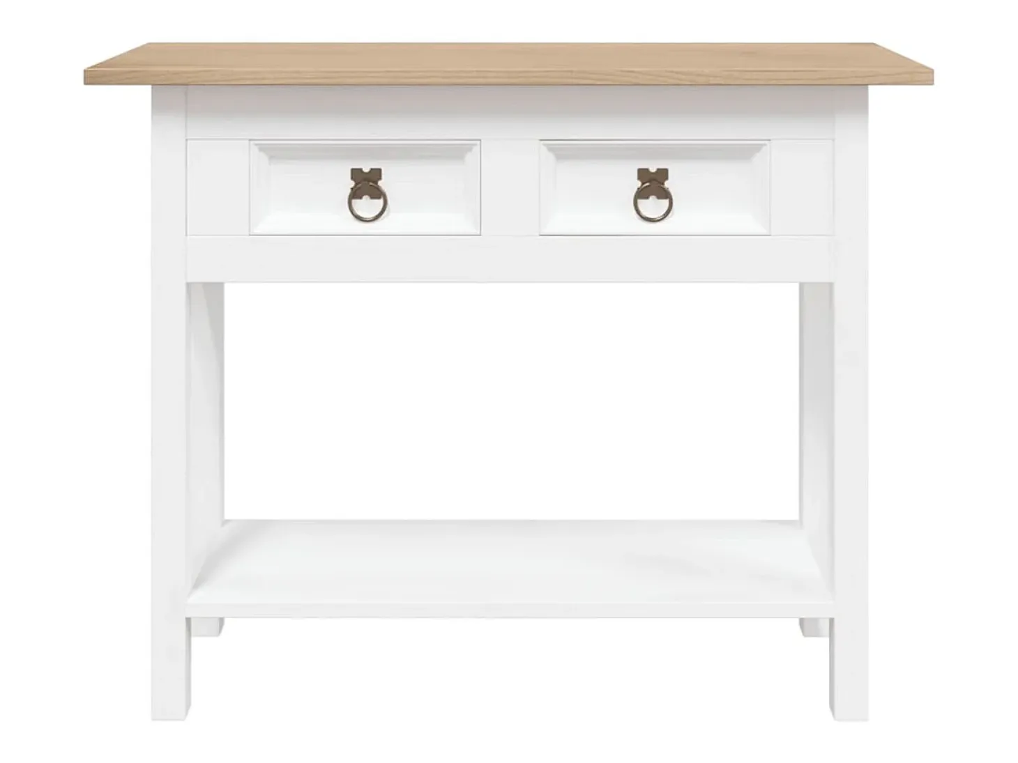 Mesa consola Corona Range de pino mexicano blanco 90x34,5x73 cm