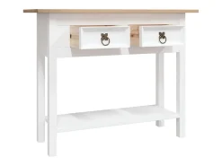 Mesa consola Corona Range de pino mexicano blanco 90x34,5x73 cm