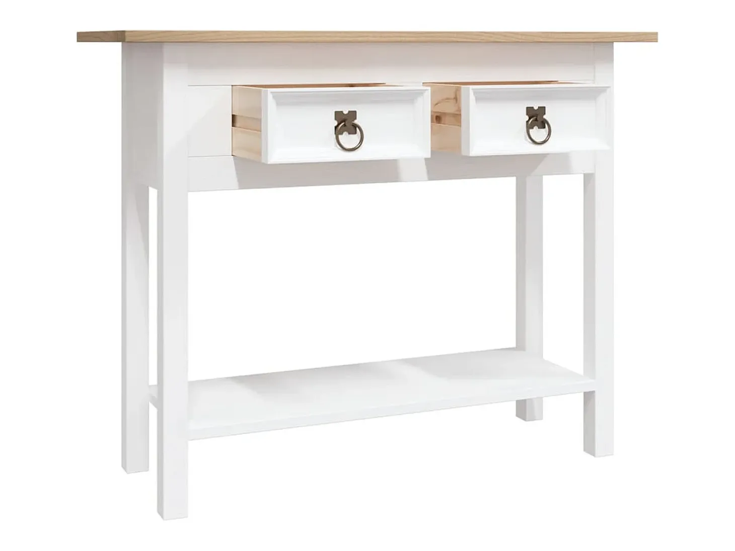 Mesa consola Corona Range de pino mexicano blanco 90x34,5x73 cm