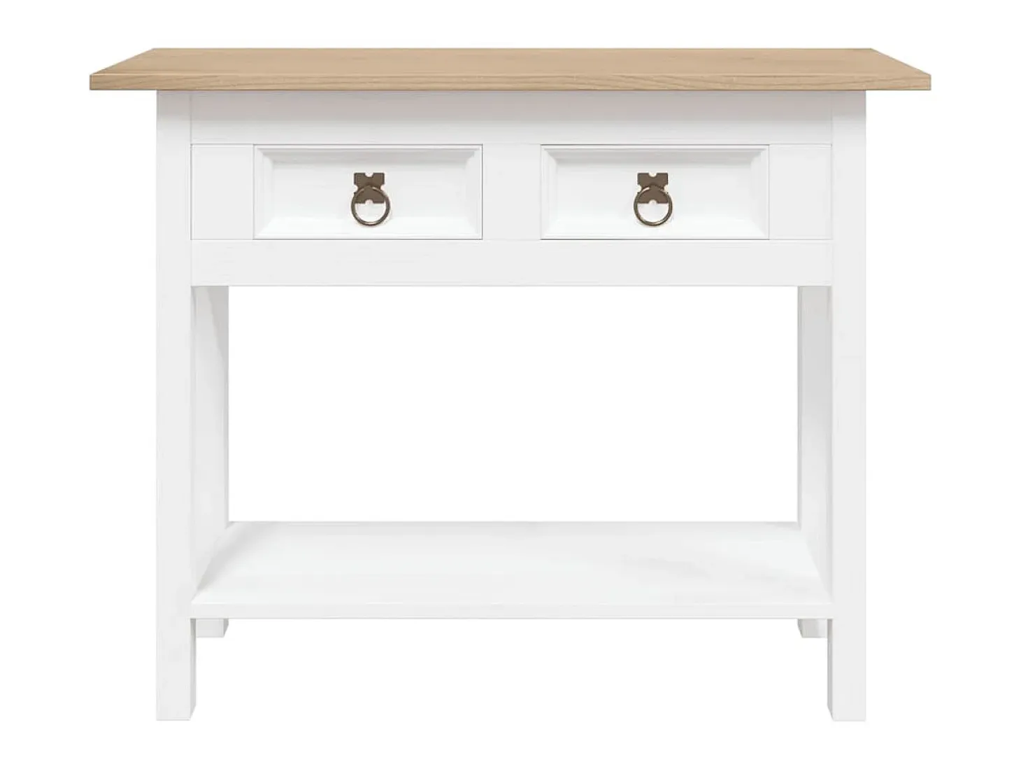 Mesa consola Corona Range de pino mexicano blanco 90x34,5x73 cm ES700929