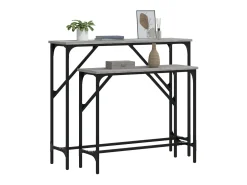 Mesa consola de 2 piezas, gris sonoma, madera de ingeniería