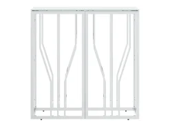 Mesa consola de acero inoxidable y vidrio plateada 70x30x70 cm