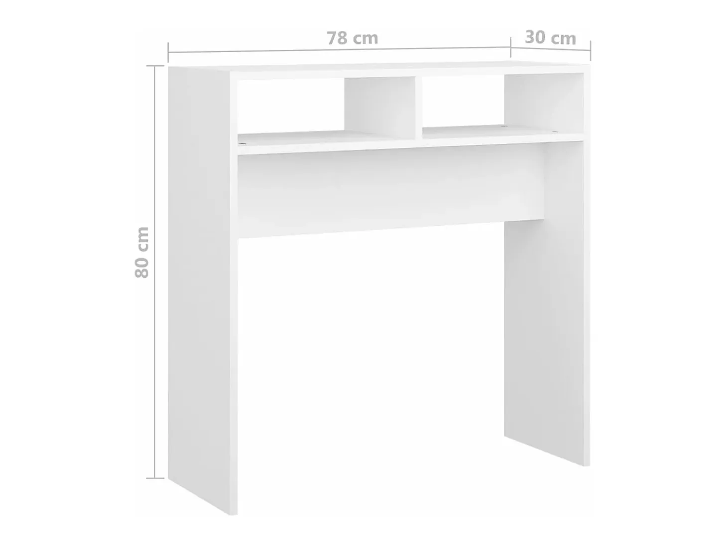 Mesa consola de aglomerado blanco 78x30x80 cm