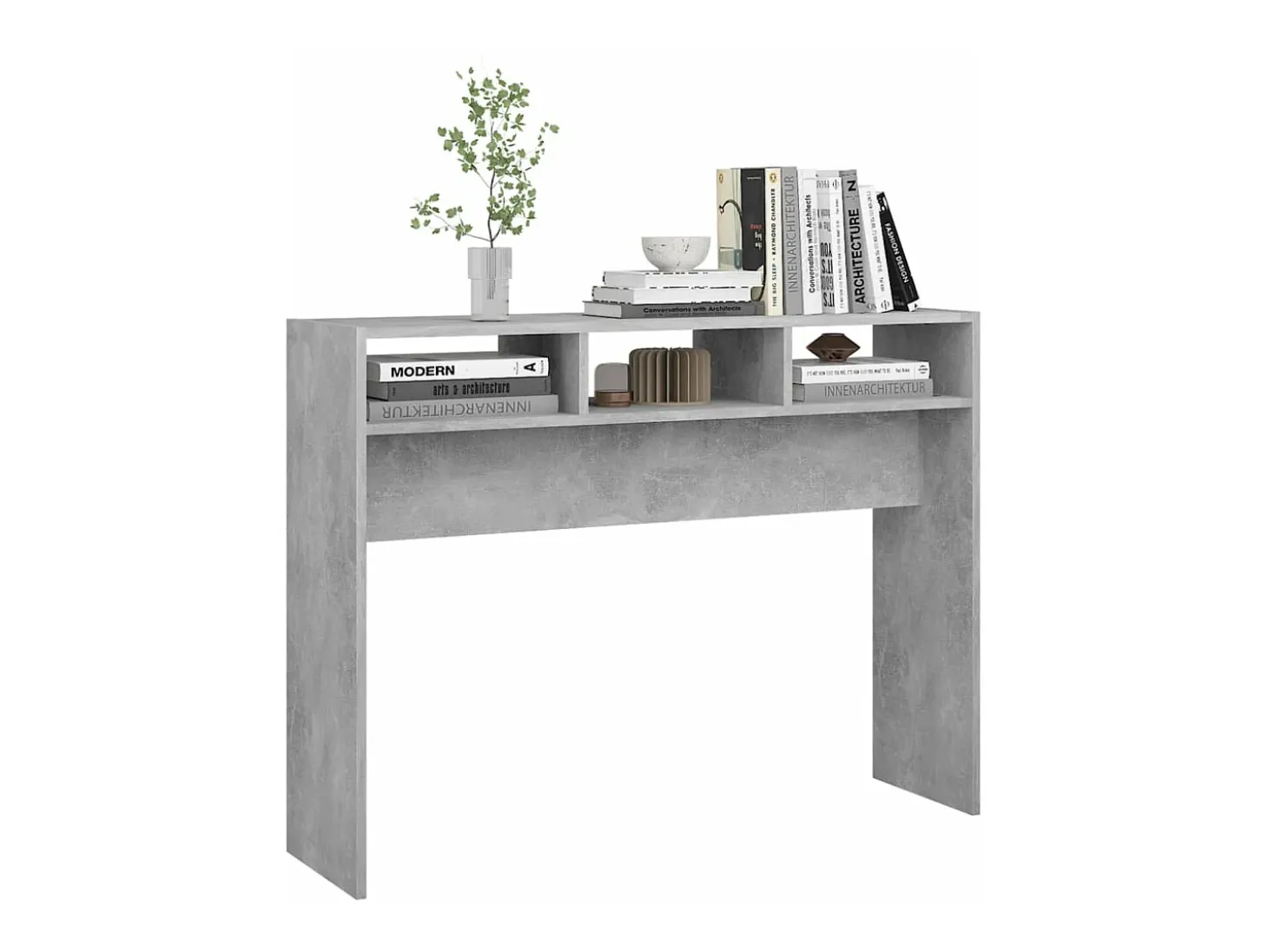 Mesa consola de aglomerado gris hormigón 105x30x80 cm