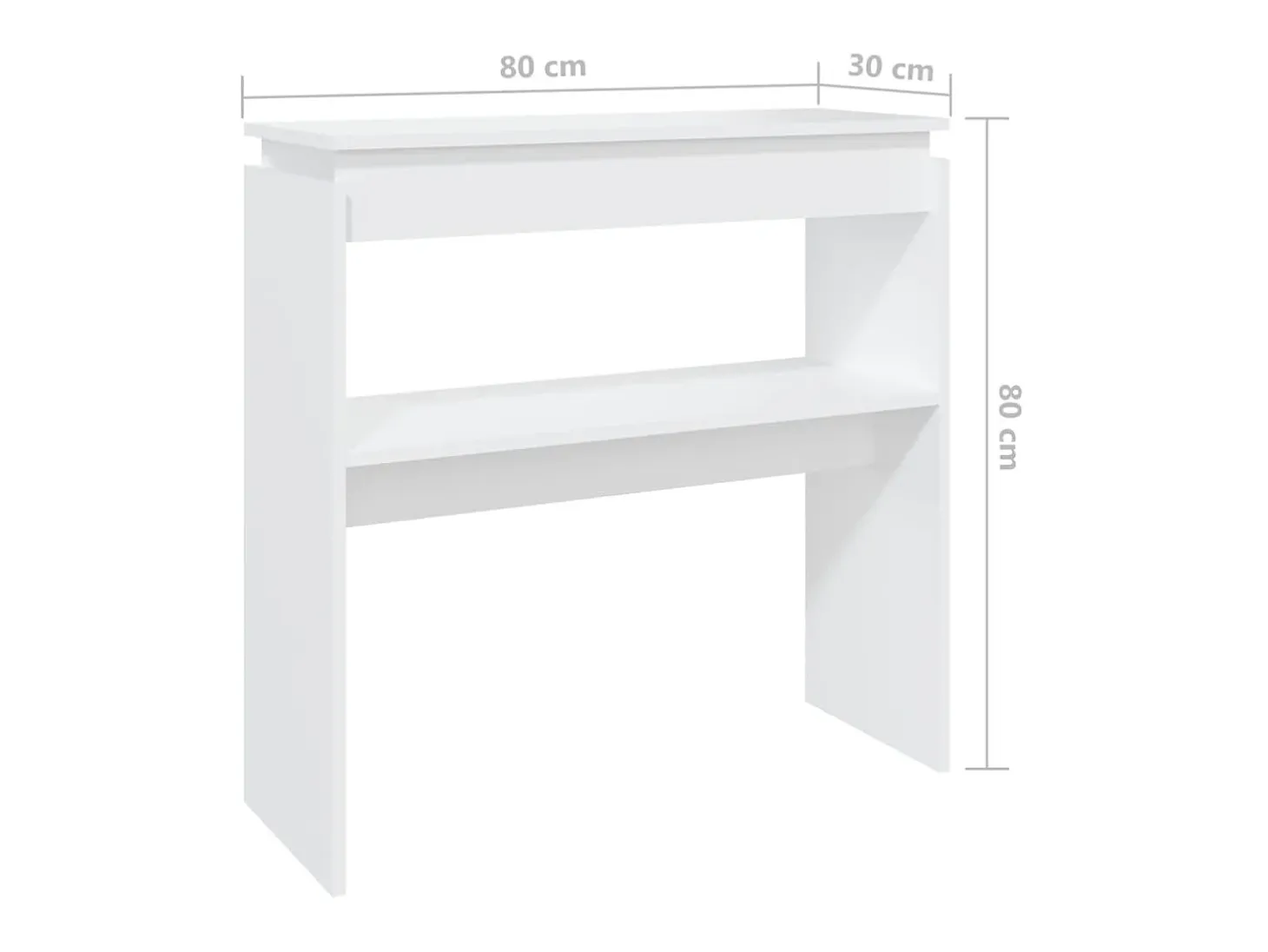 Mesa consola de aglomerado blanco 80x30x80 cm