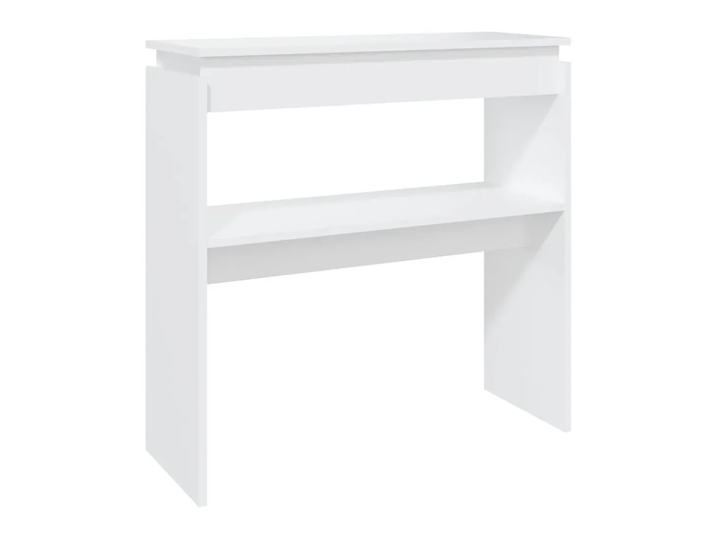 Mesa consola de aglomerado blanco 80x30x80 cm