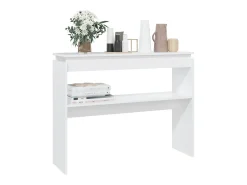 Mesa consola de aglomerado blanco 102x30x80 cm
