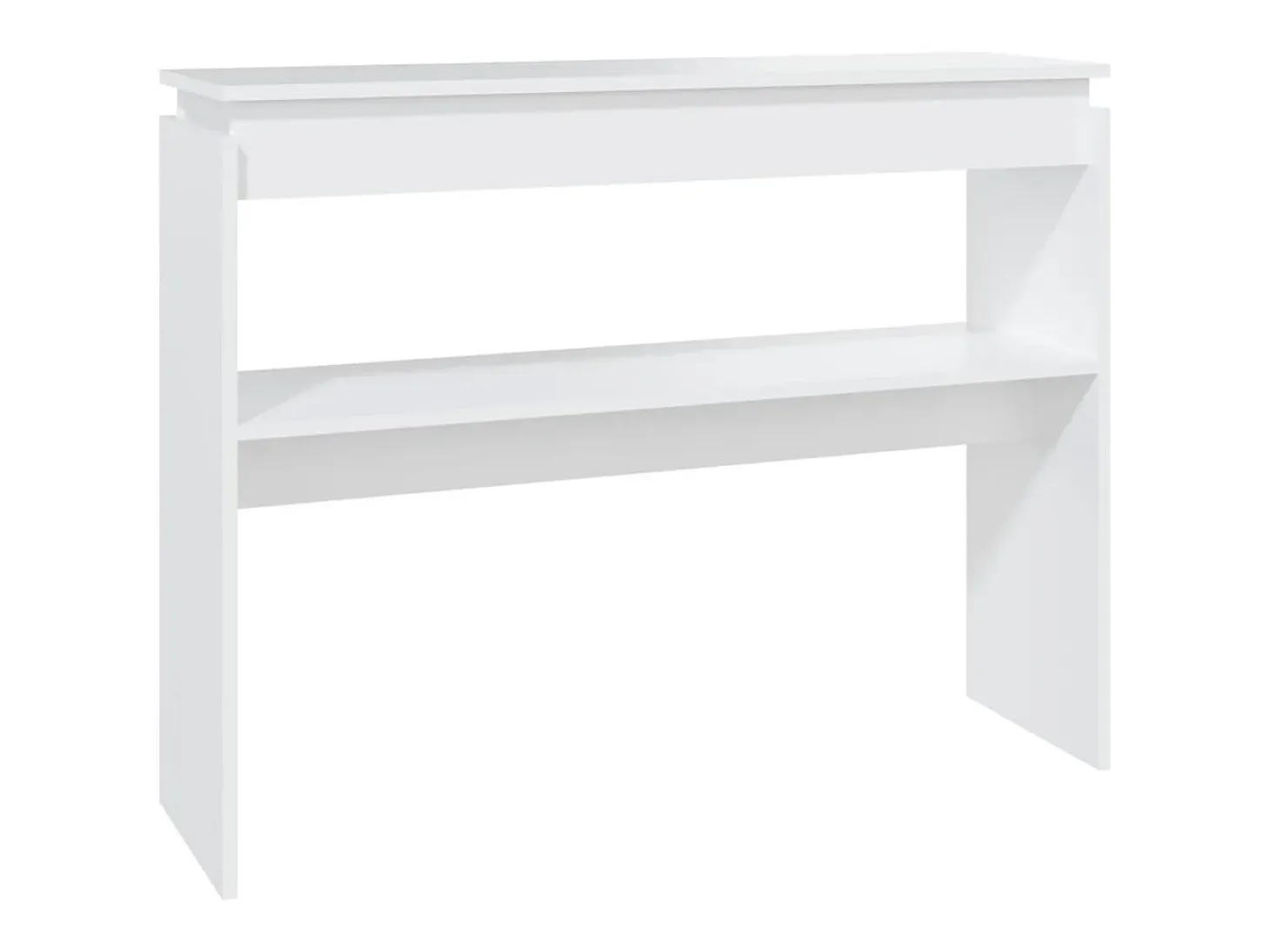 Mesa consola de aglomerado blanco 102x30x80 cm