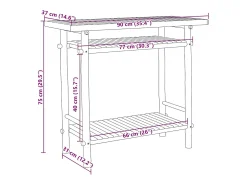 Mesa consola de bambú 90x37x75 cm