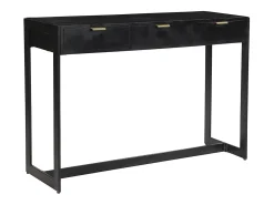 Mesa consola de diseño con cajones negros y dorados 115 cm AVIDAN