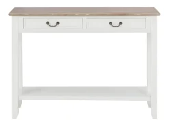 Mesa consola de madera blanco 110x35x80 cm