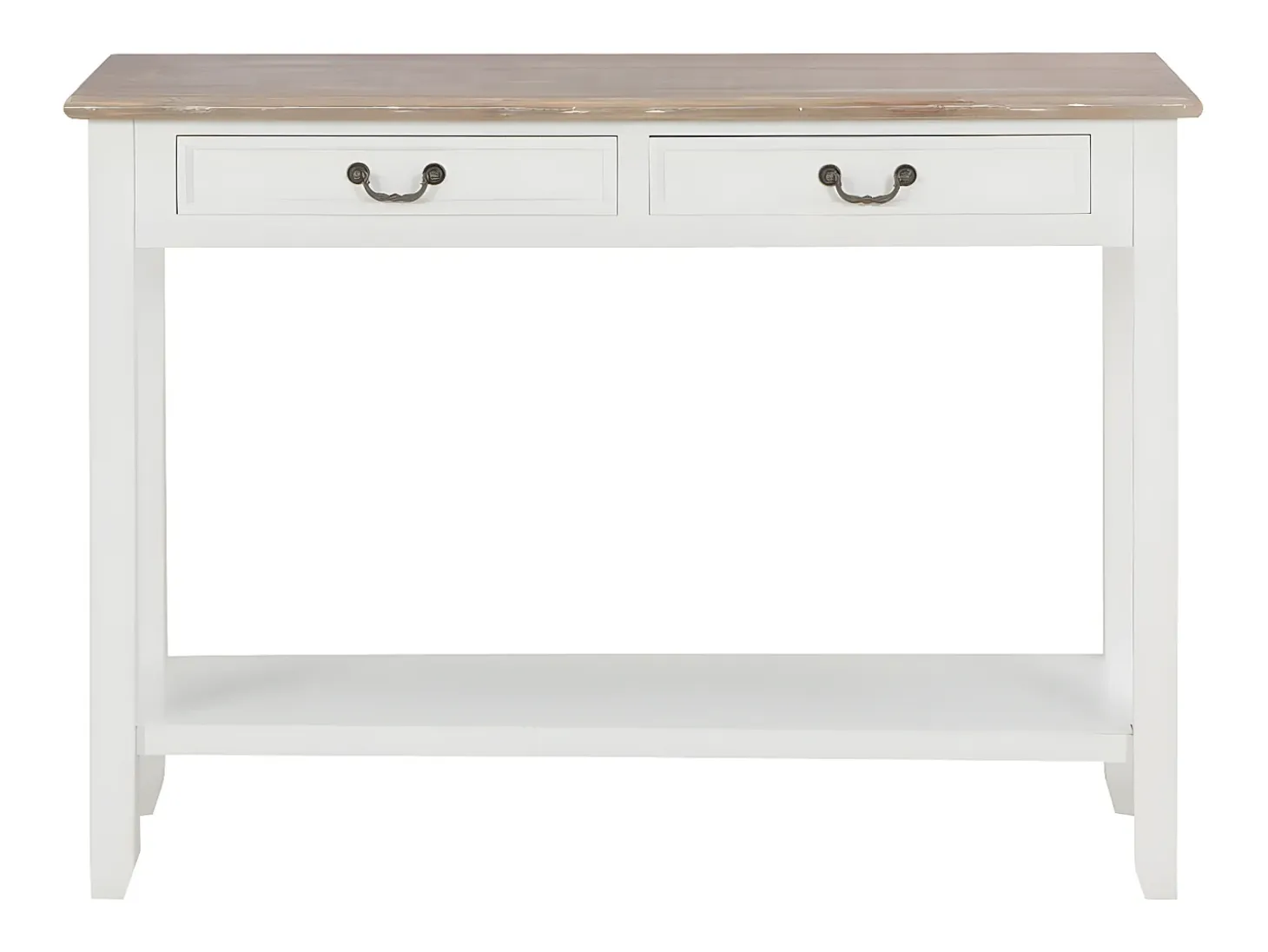 Mesa consola de madera blanco 110x35x80 cm