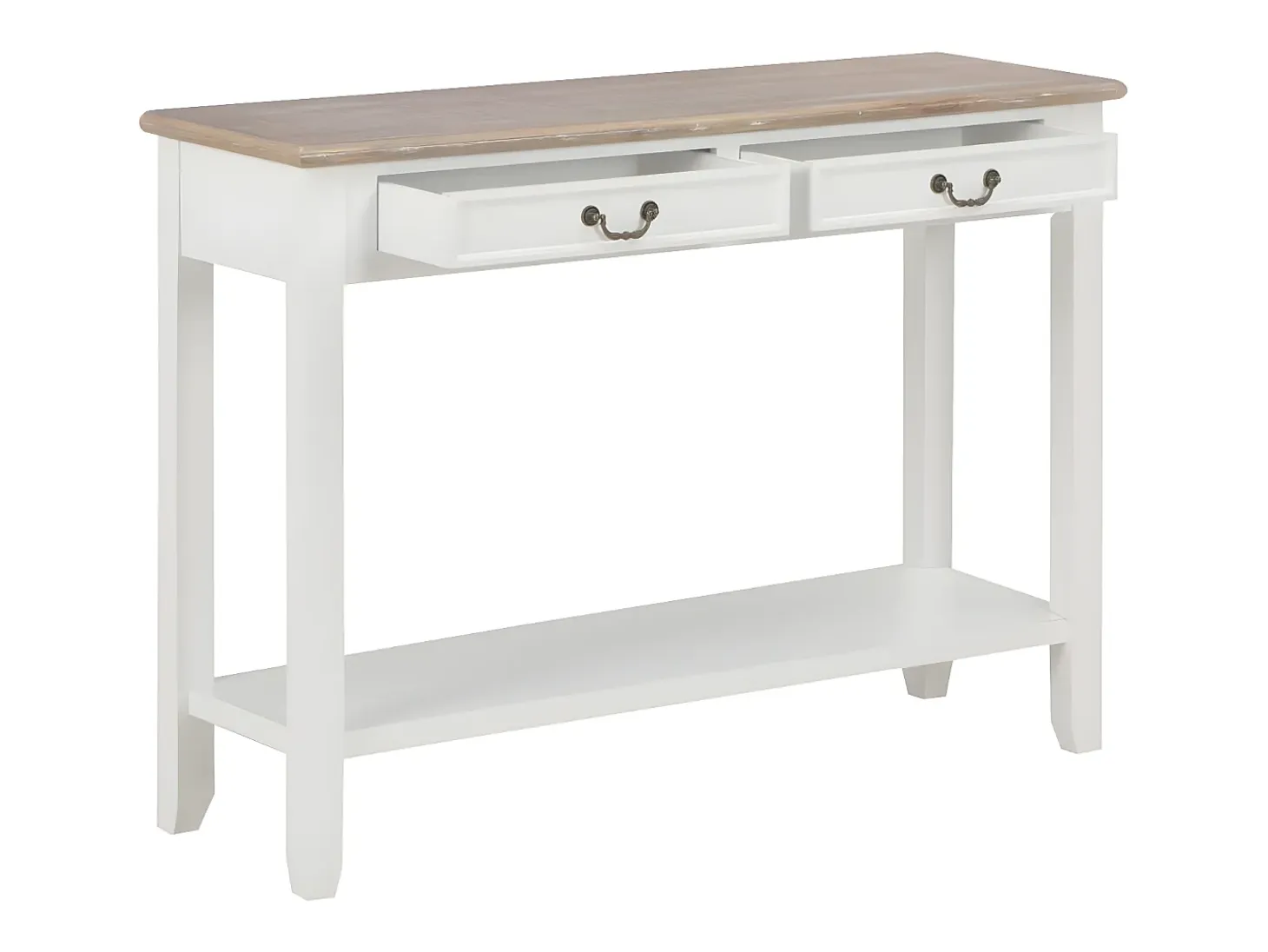 Mesa consola de madera blanco 110x35x80 cm