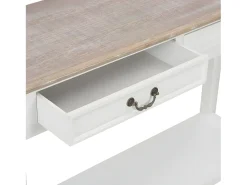 Mesa consola de madera blanco 110x35x80 cm