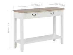 Mesa consola de madera blanco 110x35x80 cm
