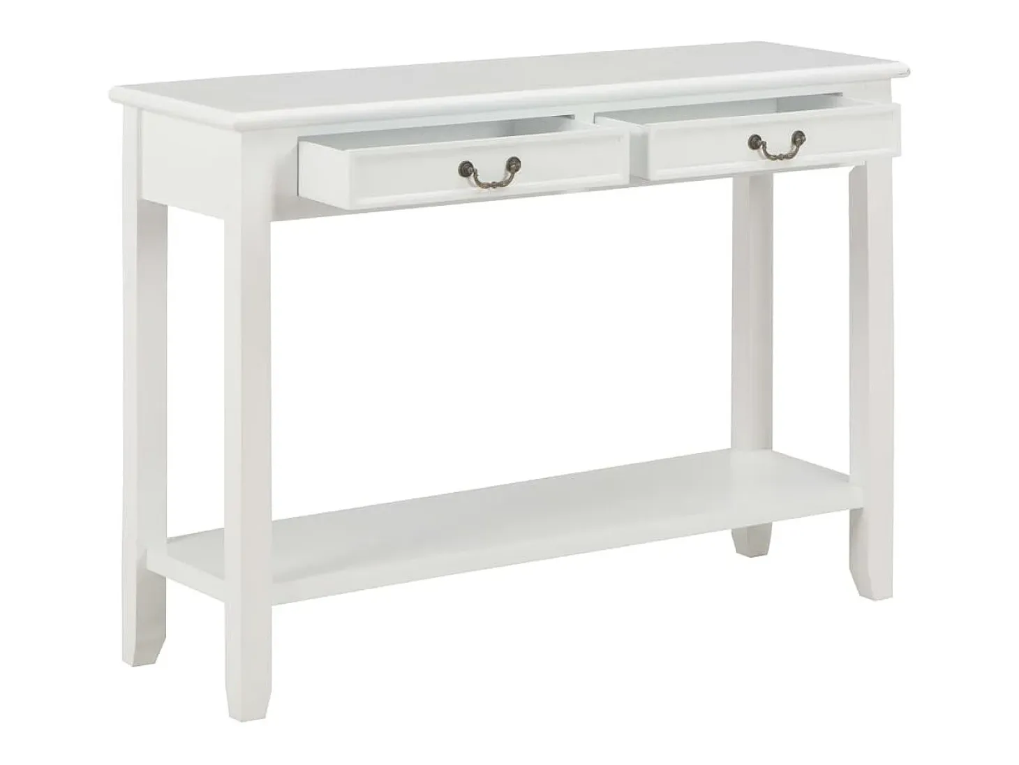 Mesa consola de madera blanco 110x35x80 cm