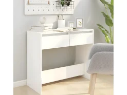 Mesa consola de madera contrachapada blanco 89x41x76,5 cm ES457311