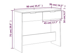 Mesa consola de madera contrachapada roble Sonoma 90x36x75 cm