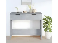 Mesa consola de madera contrachapada gris hormigón 90x36x75 cm ES138843