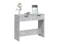 Mesa consola de madera contrachapada gris hormigón 90x36x75 cm ES138843