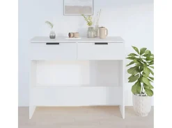 Mesa consola de madera contrachapada blanco 90x36x75 cm