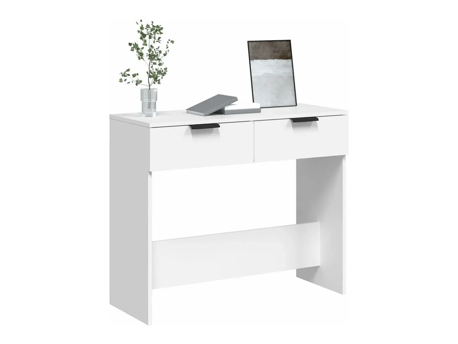 Mesa consola de madera contrachapada blanco 90x36x75 cm
