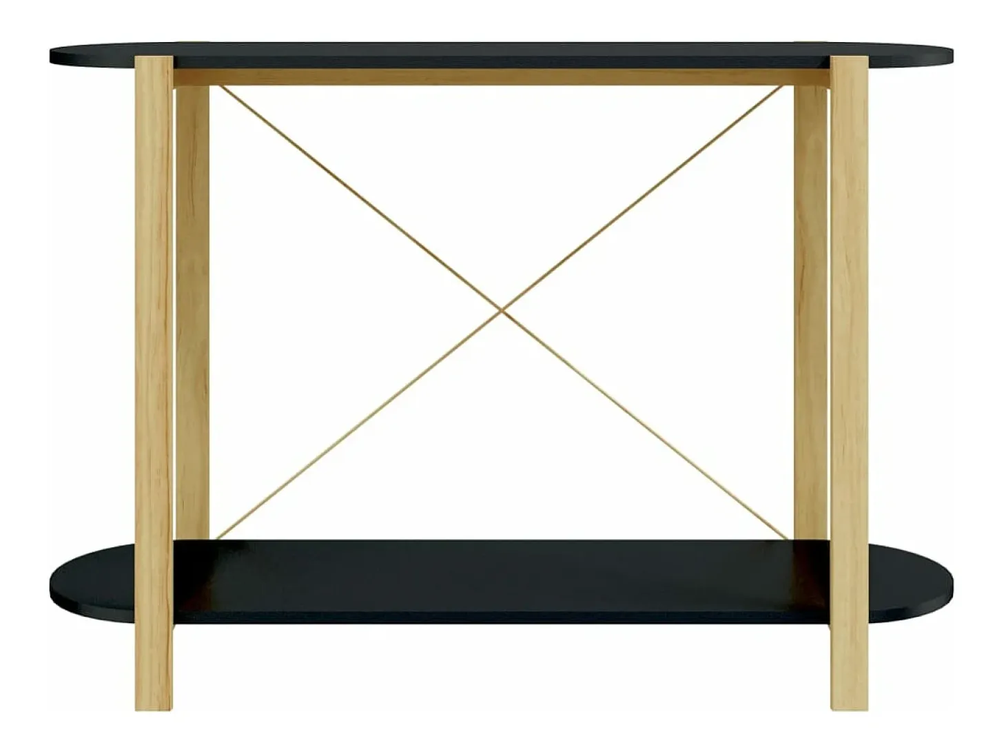 Mesa consola de madera contrachapada negro 110x38x75 cm