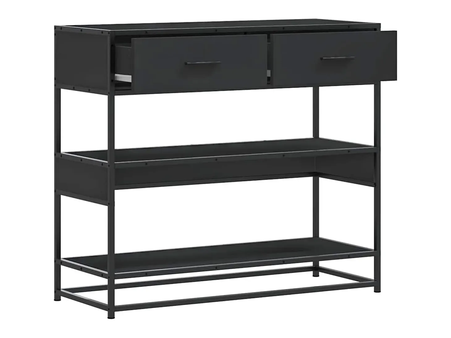 Mesa consola de madera contrachapada negro 90x35x80 cm