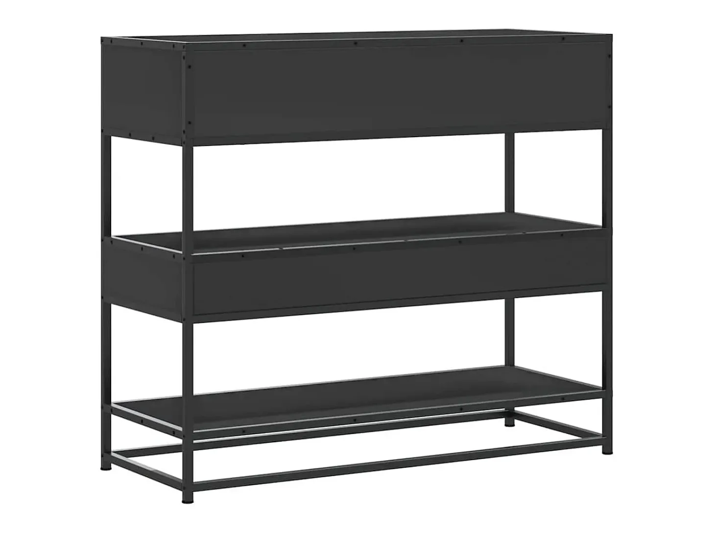 Mesa consola de madera contrachapada negro 90x35x80 cm