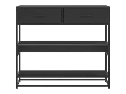 Mesa consola de madera contrachapada negro 90x35x80 cm