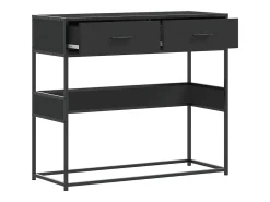 Mesa consola de madera contrachapada negro 90x35x80 cm