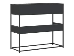 Mesa consola de madera contrachapada negro 90x35x80 cm