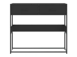 Mesa consola de madera contrachapada negro 90x35x80 cm