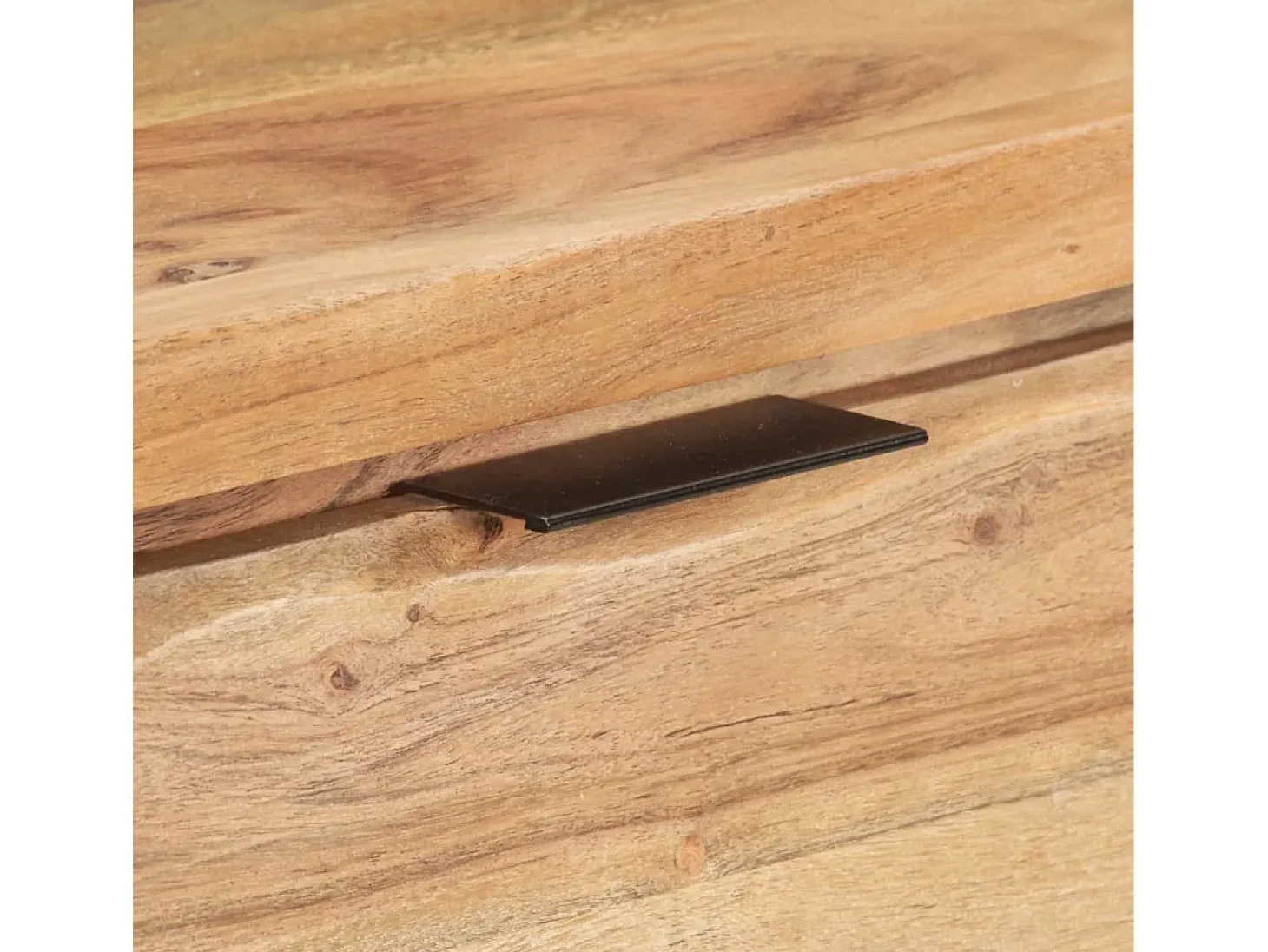 Mesa consola de madera de acacia bordes naturales 100x35x76 cm