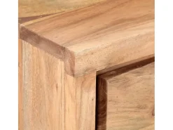 Mesa consola de madera de acacia bordes naturales 100x35x76 cm