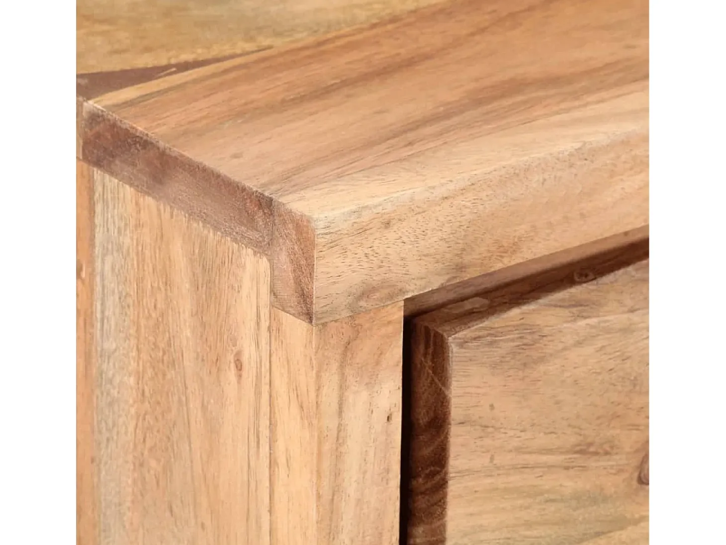 Mesa consola de madera de acacia bordes naturales 100x35x76 cm