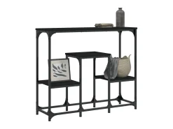 Mesa consola de madera de ingeniería negra 89,5x28x76 cm ES957914