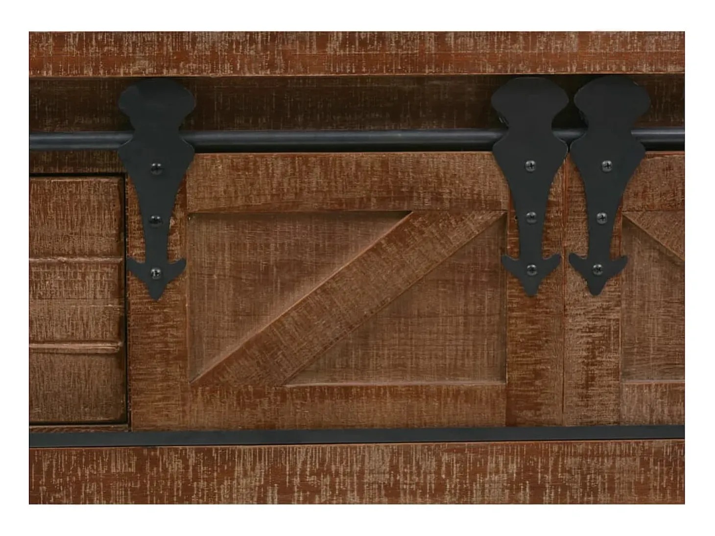 Mesa consola de madera de abeto maciza marrón 131x35,5x75 cm