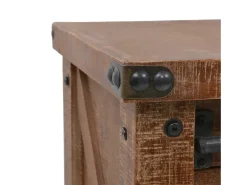Mesa consola de madera de abeto maciza marrón 131x35,5x75 cm
