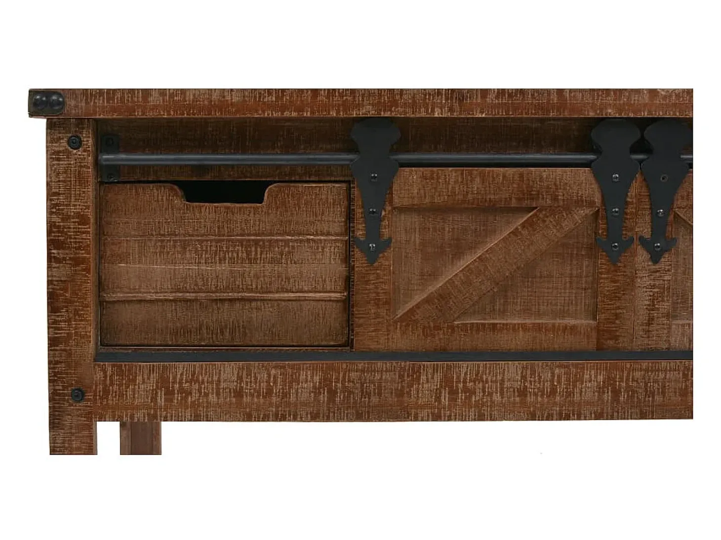 Mesa consola de madera de abeto maciza marrón 131x35,5x75 cm