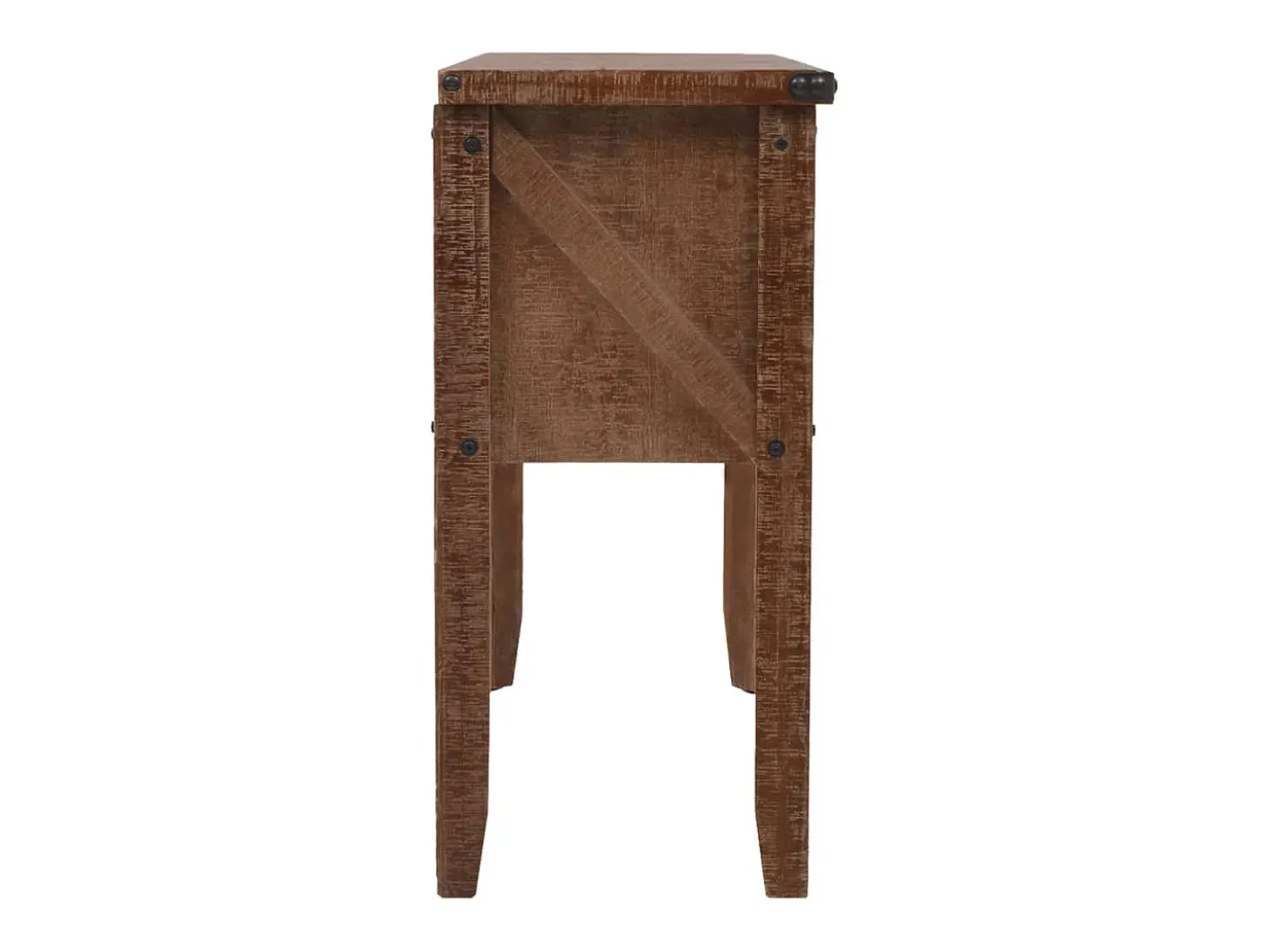 Mesa consola de madera de abeto maciza marrón 131x35,5x75 cm