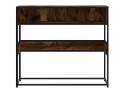 Mesa consola de madera de ingeniería roble ahumado 90x35x80 cm
